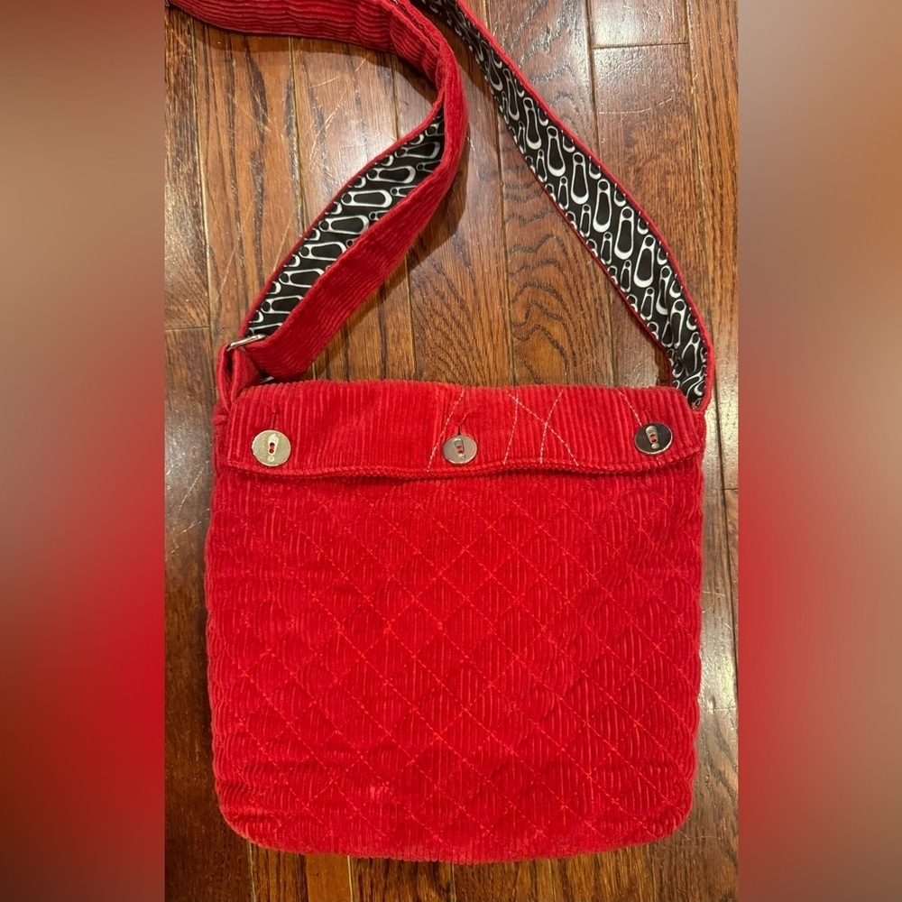 Red Corduroy Quilted Collegiate Purse Alabama Crimson Tide Crossbody Front Flap - Picture 6 of 7